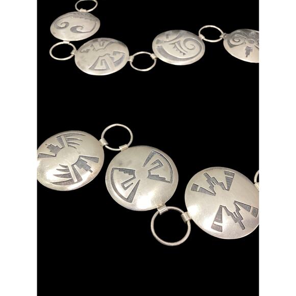 Vintage Native American Belt Women’s One Size Handmade Sterling Silver Hook&Eye main image 5